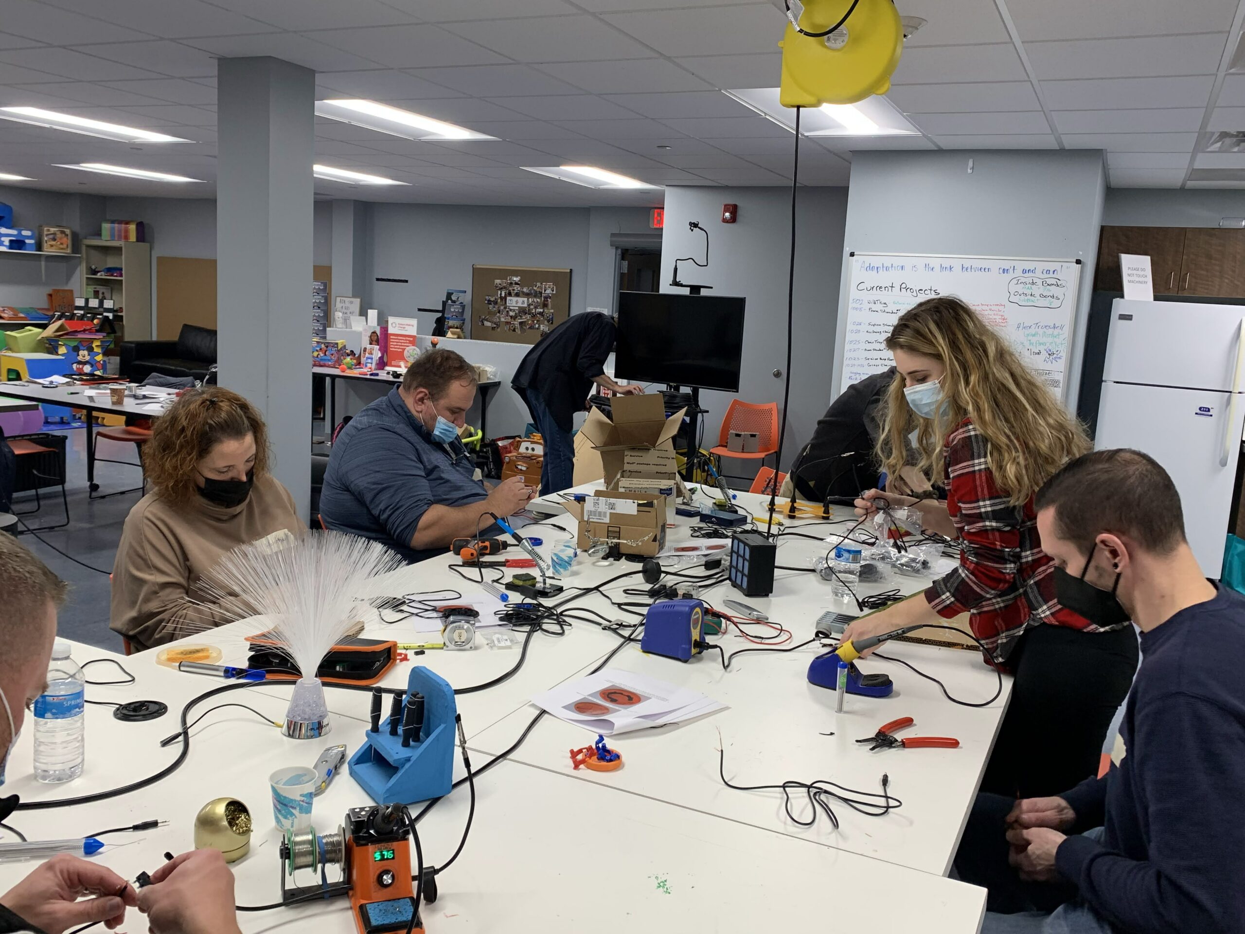 CADimensions staff building electronic switches at the workshop