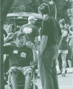 A picture of Mike Theobald on a LeMoyne College brochure.