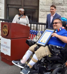 Mayor Walsh about to speak at ADA Celebrations in 2021